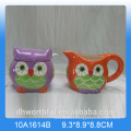 Owl serie azucarero de cerámica y jarra de leche